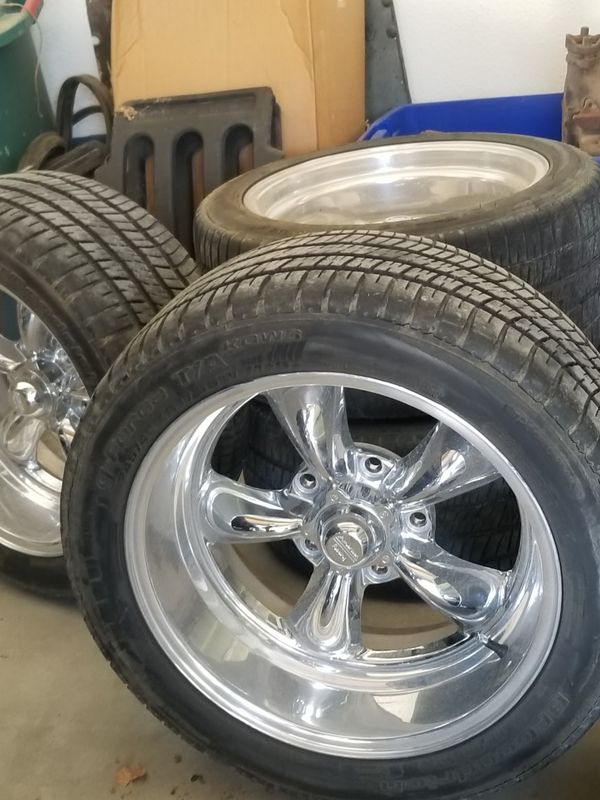 ford wide 5 on 5.5 spacing x 17" torque thrust wheels for Sale in Apple