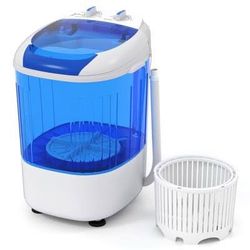 Costway Portable Washing Machine 5.5 lbs Mini Top Load Washer with Removable Spin-Dry Tub Blue section 1