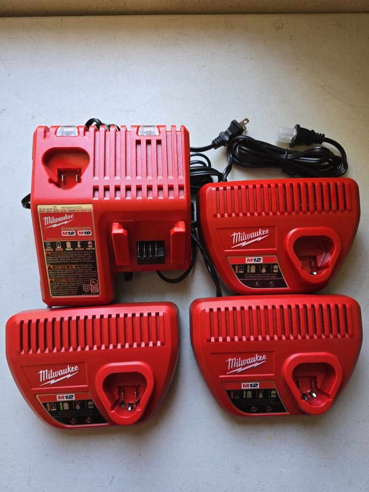 M12 12-volt Lithium-Ion Battery Chargers.