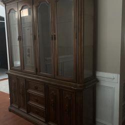 Antique Buffet Hutch (with Accent Lights)