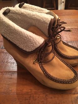 Suede bootie wedges. Size 7.5