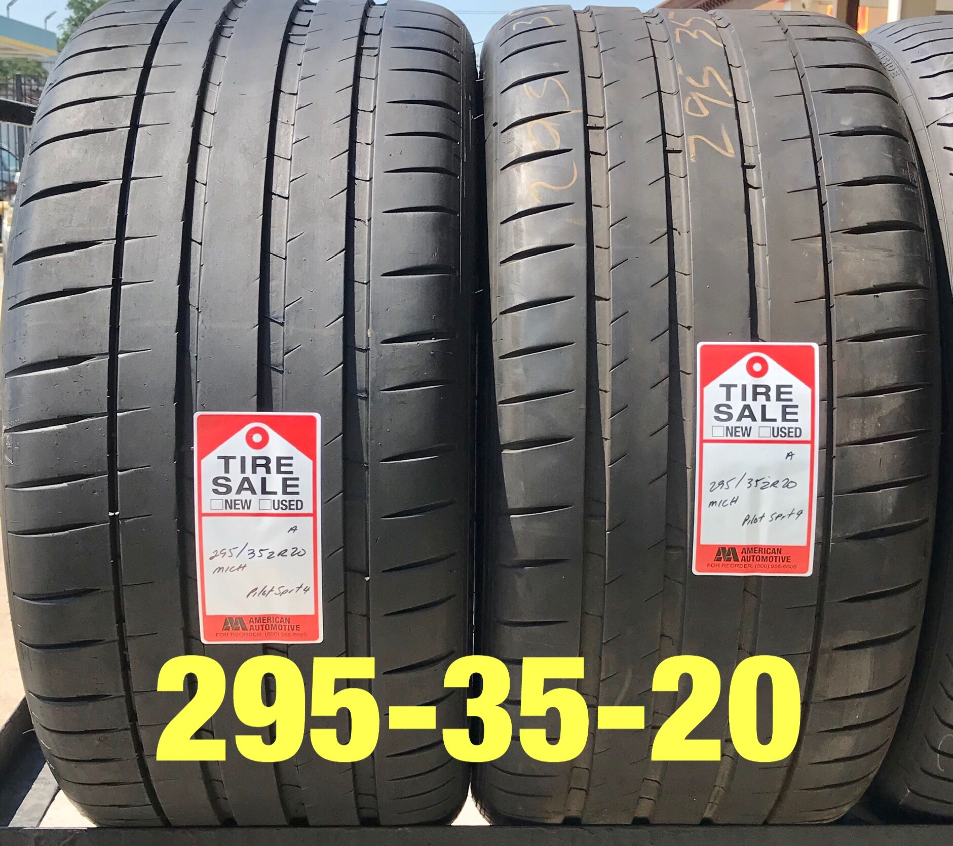 2 used tires 295/35/20 Michelin PS4