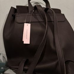 Topshop Black Leather Backpack New With Tags