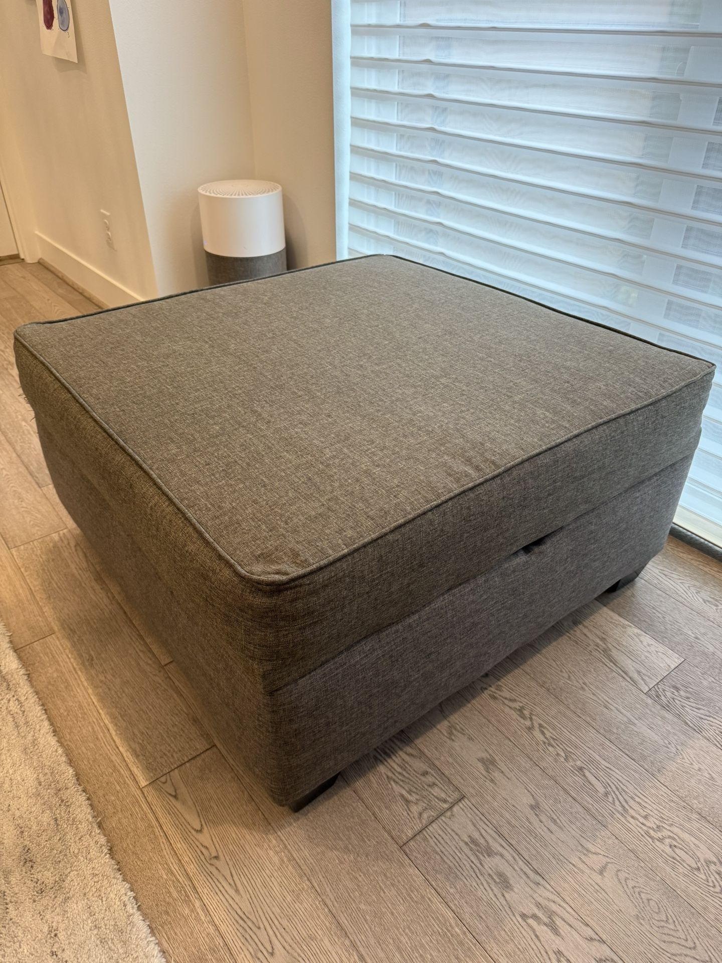 Large Grey Ottoman With Built In Storage