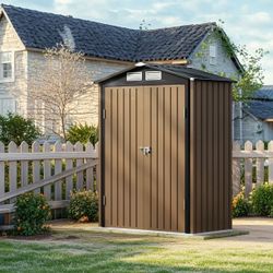 🔥Brand new In Box 🔥5x3FT Outdoor Metal Storage Shed with Lockable Doors and Frame Floor for Garden, Backyard, Swimming Pool, Patio Utility and Tool 