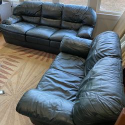 Living Room Set Leather Sofa And Loveseat 
