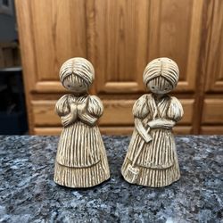 Vintage Girl Pair of Salt and Pepper Shakers.  81 on the bottom For 1981.  Preowned.  The stoppers if used need to be replaced.  Size appropriately  4