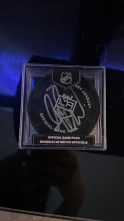 Signed Adrian Kempe LA Kings Puck 