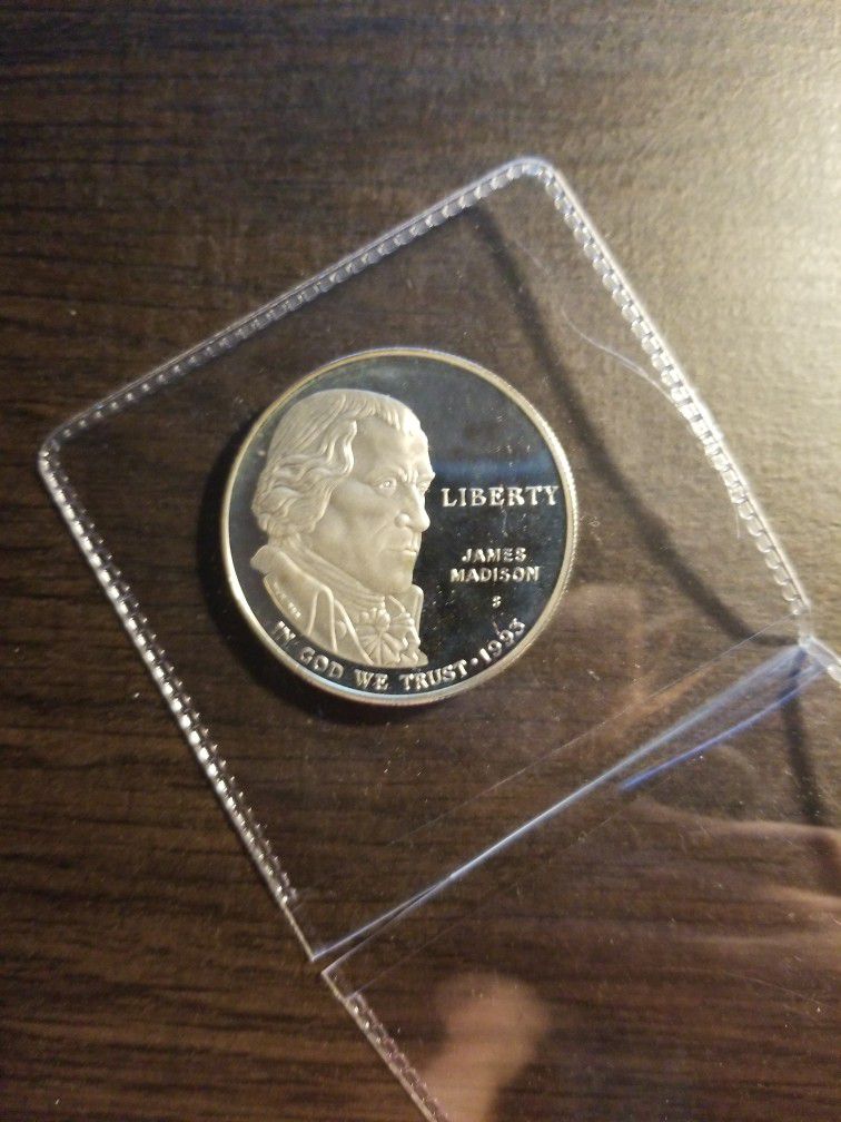 James Madison Commemorative Proof Silver Dollar