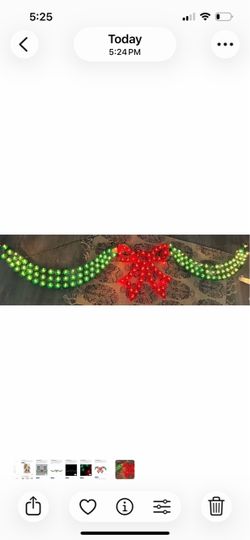 6’ long Lighted Shimmering Vintage Christmas Bow