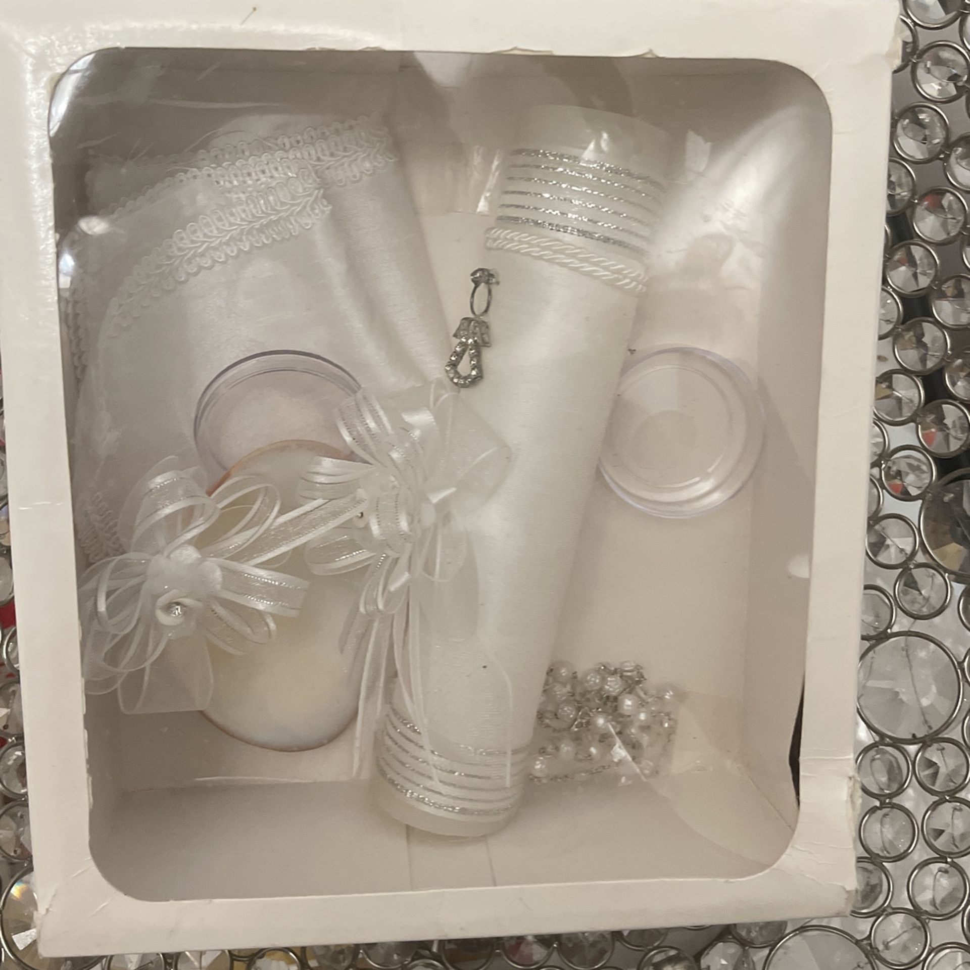 First Comunión And Baptism Candle Set