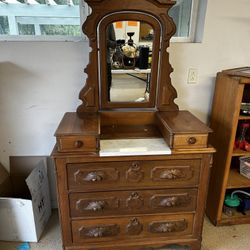 Antique Victorian Marble Top Dresser