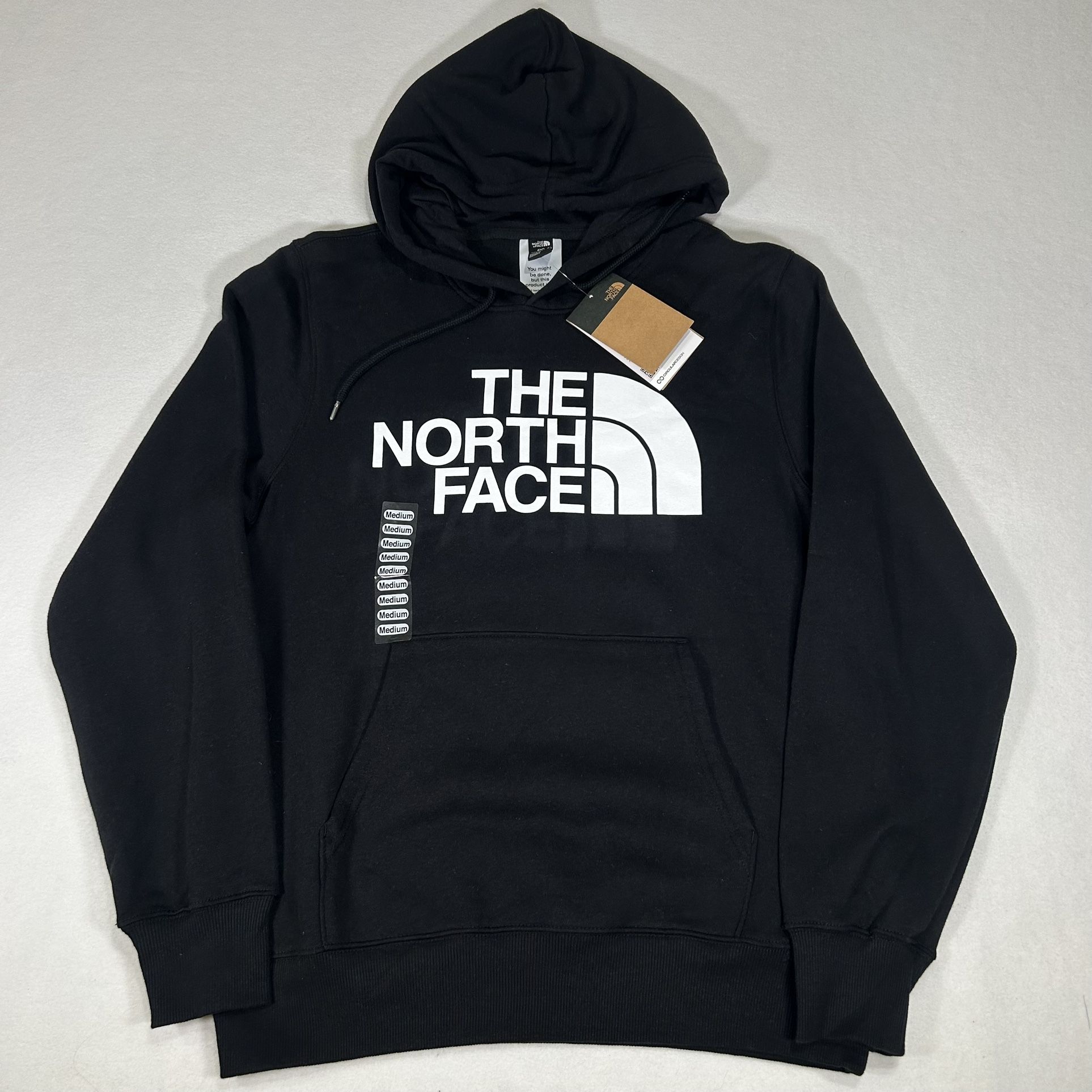 NWT The North Face Men's Medium Black Half Dome Long Sleeve Pullover Hoodie