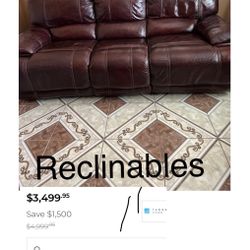 Un Sofa De Puel Buenas Condiciones Reclinable850 Dlls