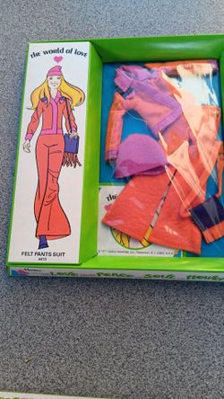 Vintage World of Love Felt Pants Suit Doll Clothes 4473