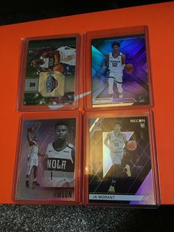 Zion Williamson and ja morant rookie basketball card lot