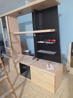Entertainment center already broken down
