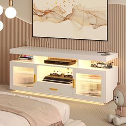 HWB Modern TV Stand with Auto-Sensor 20 LED Lights for TVs up to 70''