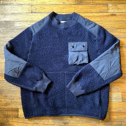 Drake's Navy Military Fleece Sweatshirt Men’s M