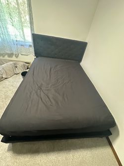 Queen bed frame and mattress