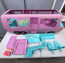 Vtg Barbie And The Rockers Tour Bus Van Retro Pink 1985 Mattel Not Complete