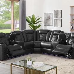 Eclipse (Black) Reclining Sectional⭐️