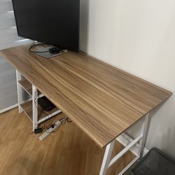 Office Desk Oak With White
