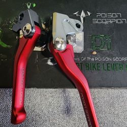 Poison Scorpion D1 Dirt Bike Brake and Clutch Lever Set - RED DR-214, DL-310