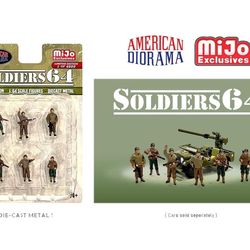 American Diorama 1:64 Soldier 64 6 piece Metal Figures Toy Decoration Set