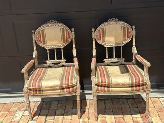 Pair of Early 20th Century Louis XVI Revival Painted Armchairs