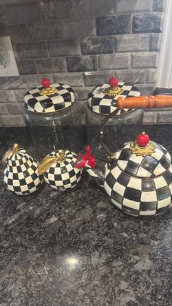 Mackenzie Childs tea pot apple and pear