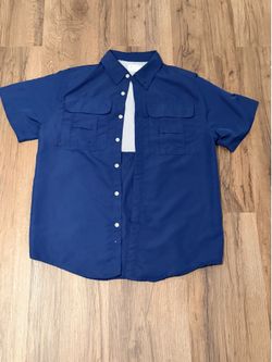 Waimea Blue Button-up Dress Shirt - Large