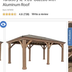 Yardistry 12’ × 20’ Gazebo – Brand New, Never Assembled (3 Boxes)