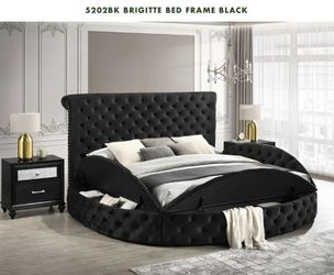BLACK VELVET PLATFORM BEDFRAME WITH STORAGE