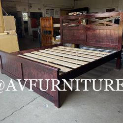 Solid Wood King Bed Frame 