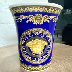 Versace Rosenthal “Medusa Blue” Porcelain Vase – 7” – Authentic & Stunning