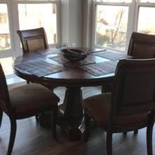 Rich Cherry Wood Dining Table + 4 Chair Set