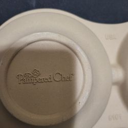 🍳 Pampered Chef Stoneware Egg Cooker / Double Dish 