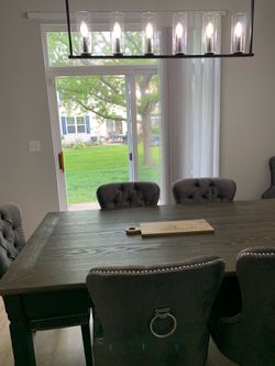 Dining Table with Storage Drawers and 8 Luxury Chairs