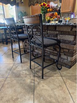 2 bar height  iron chairs