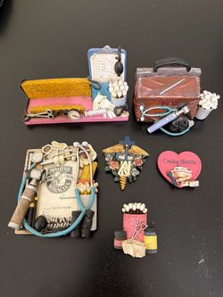 Vanmark medical theme business card holder, frame, trinket box, magnets