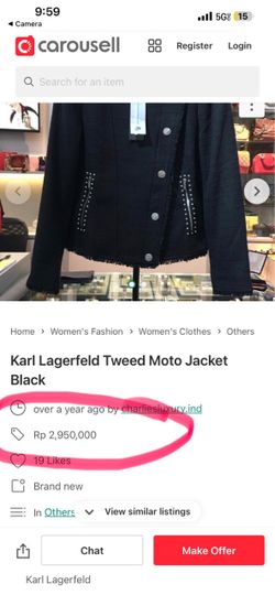 KARL LAGERFELD PARIS WOMEN’S TWEED MOTO JACKET