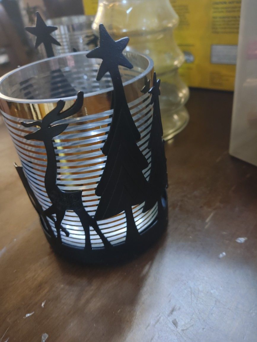 DEER & TREE CANDLE HOLDER