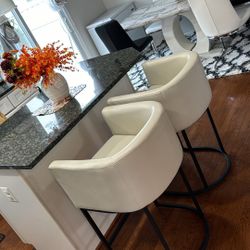2 White Barstools- FREE SHIPPING 