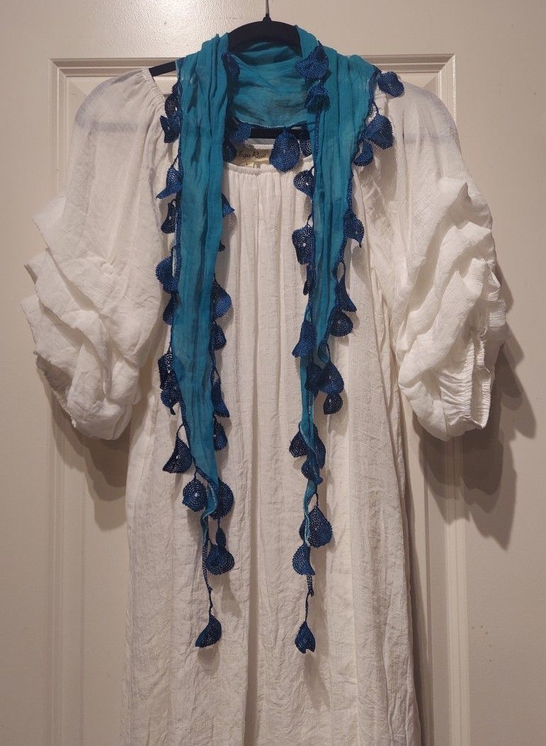 UNIQUE DESIGN CROCHET EDGE NEW SCARF FROM TURKEY