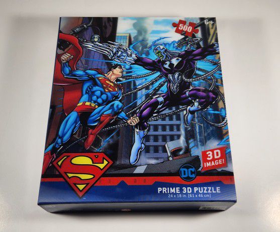 Brand New Superman Vs Electro DC 500 Piece Prime 3D Jigsaw Puzzle 24x18 Inch 