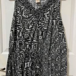 3X Faded Glory Sleeveless Maxi Dress size 3X 22W 24W - Black/Gray/White