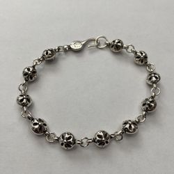 Chrome Hearts Silver Bead Bracelet