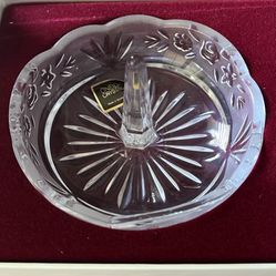 Oneida Crystal Southern Garden Ring Holder & Jewelry Pouch in Original Box