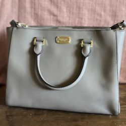 Michael Kors Kellen Medium Leather Satchel - Gray
